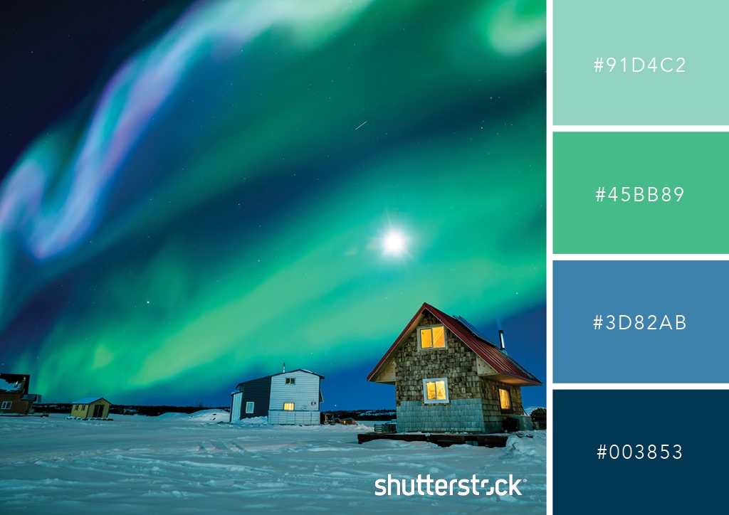 유사색 예시 - 북극광