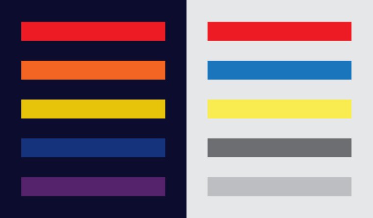 따뜻한 색상과 차가운 색상 비교