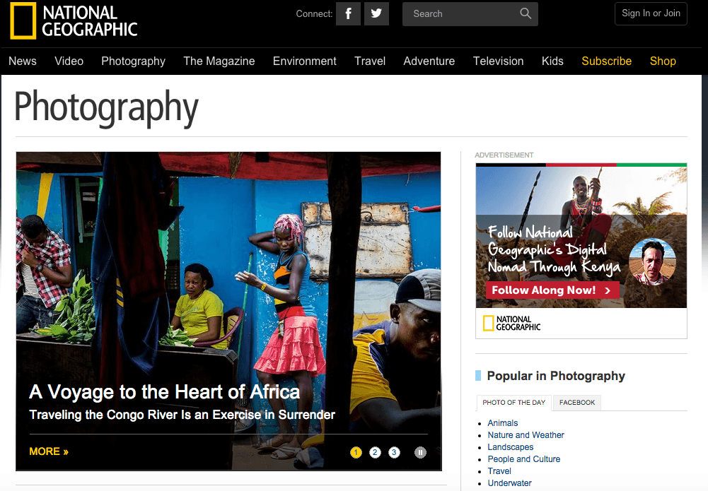 내셔널 지오그래피 웹사이트