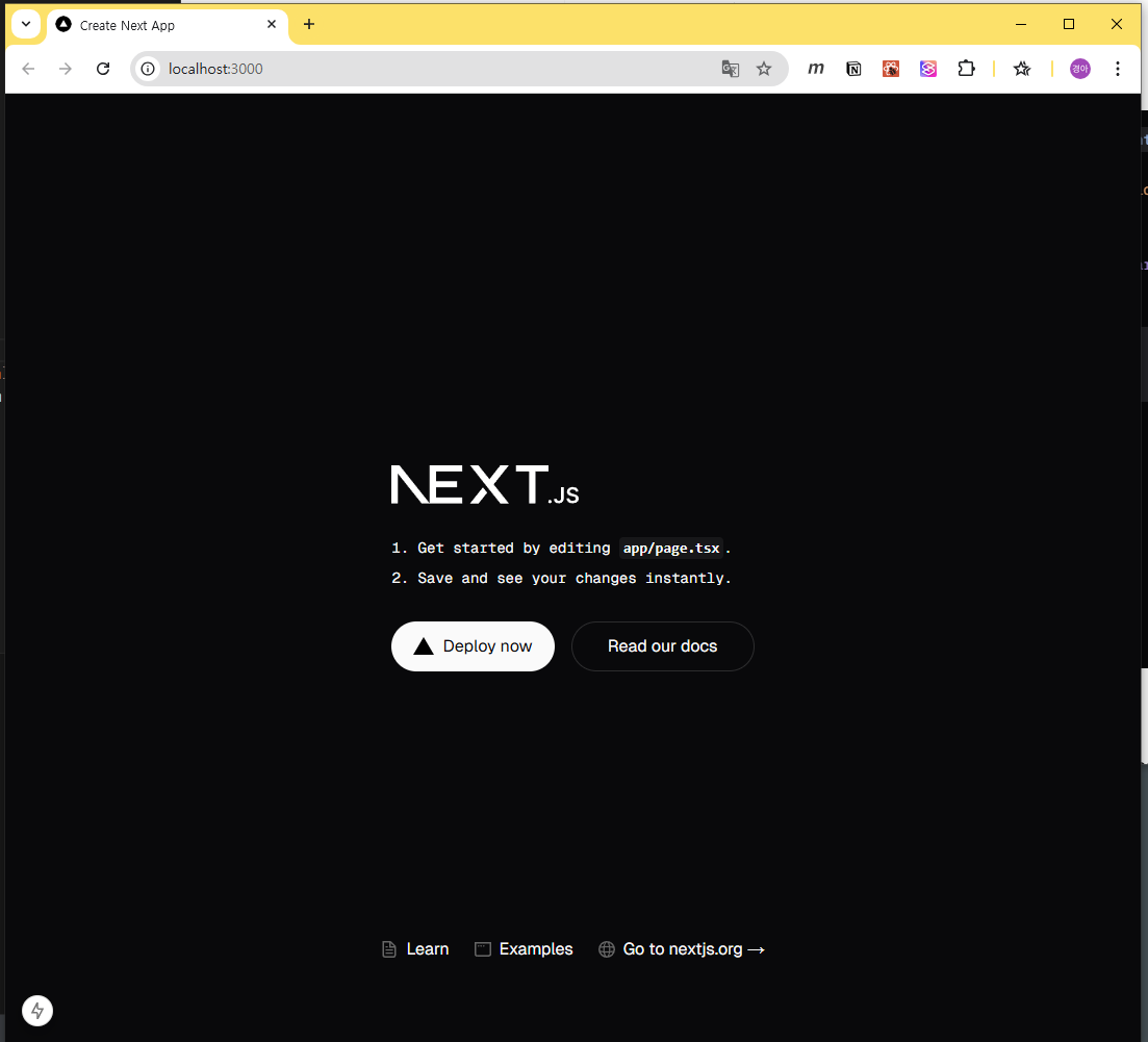 다크모드로 렌더링된다