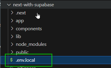 프로젝트의 루트에 .env.local 파일생성